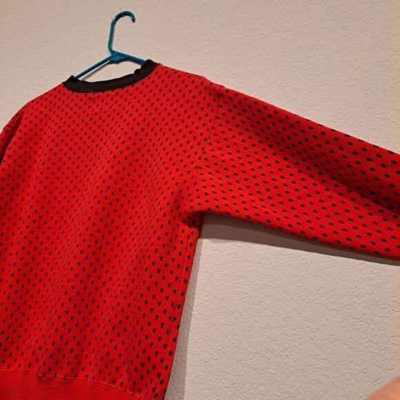 Vintage Pasta sweatshirt long sleeve red & black Cotton blend unisex size S to M - Picture 4 of 9